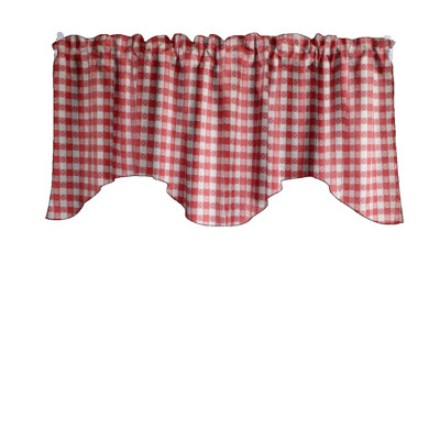 Tavern Checkered Print Scalloped Window Valance