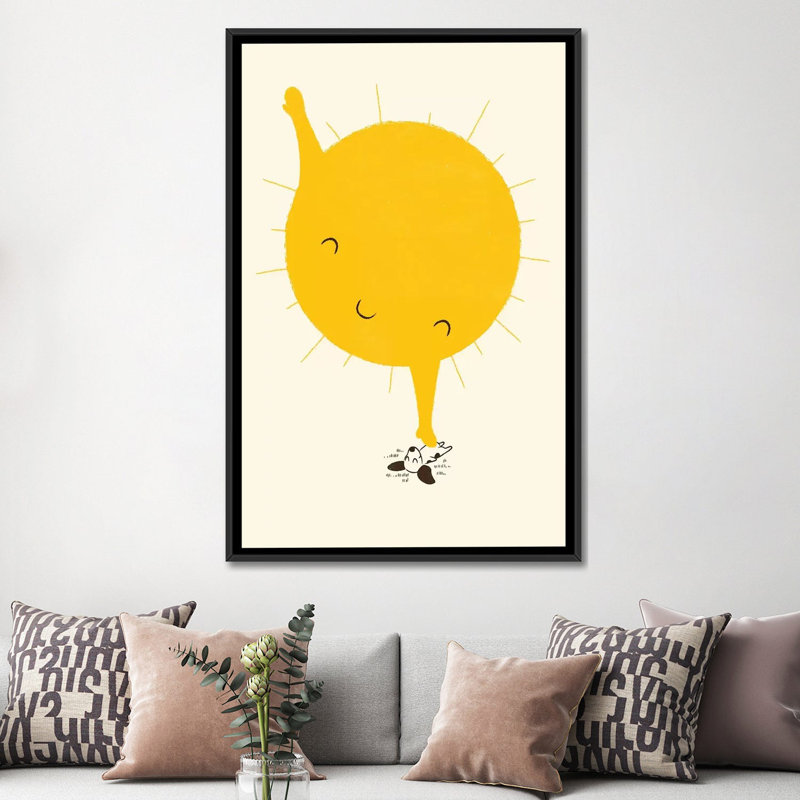 «Belly Rub», impression sur toile, H 26 po x l 18 po x P 1,5 po, Toile avec cadre noir, Pas de tapis