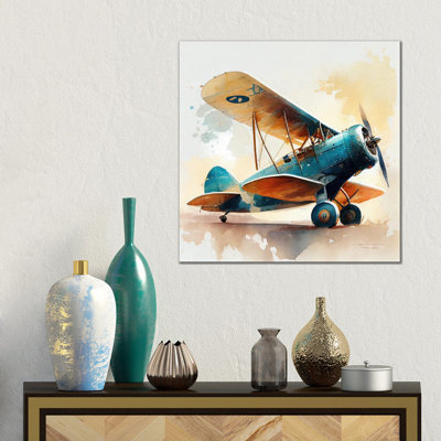 Watercolor Vintage Airplane I