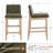 Albia Modern Farmhouse 26" H Linen Upholstered Counter Stool with Ergonomic Curved Back and Solid Wood Frame-598433155
