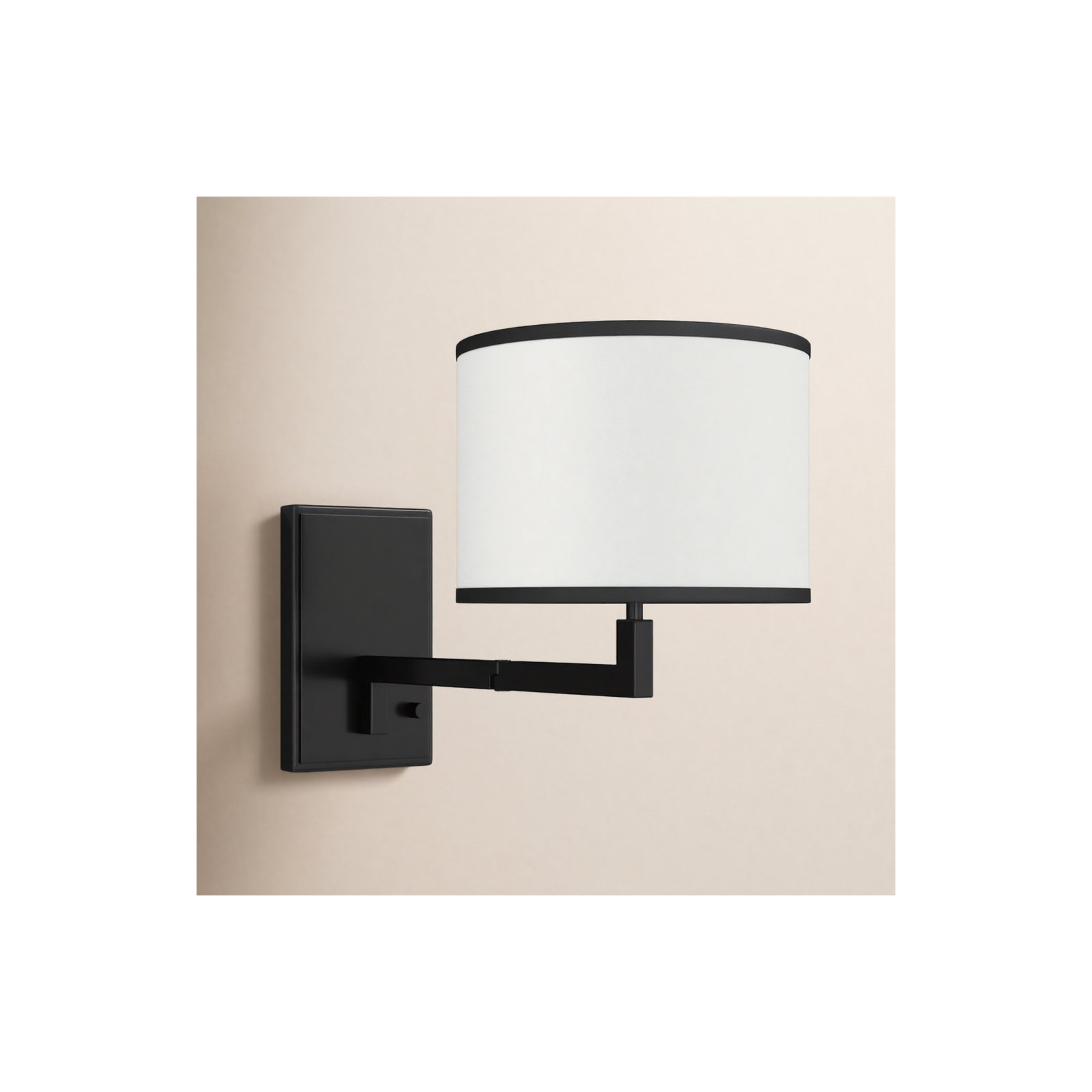 Cobblefield Single Light Dimmable Swing Arm Sconce, Matte Black