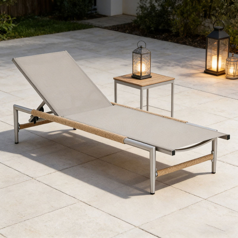 Outdoor Patio Aluminun Chaise Lounge, 1