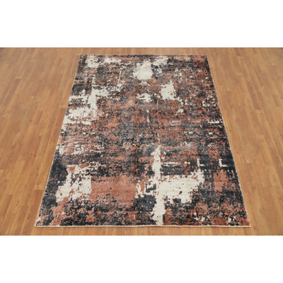 Tapis abstrait aspect vieilli 6 x 8