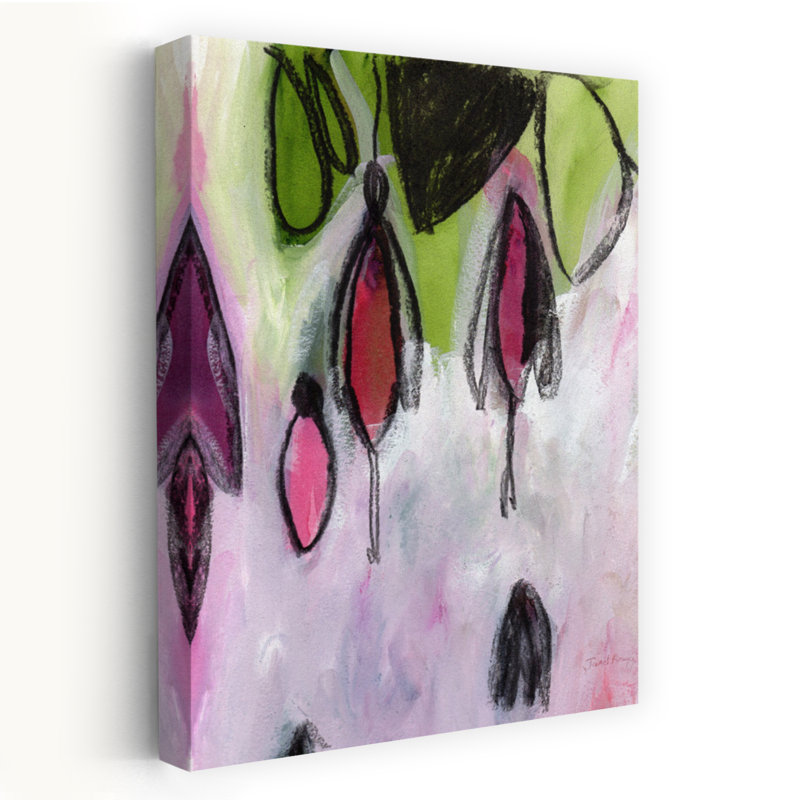 «Vibrant Floral Abstraction», art contemporain coloré, paysage contemporain, 24" H x 16" W