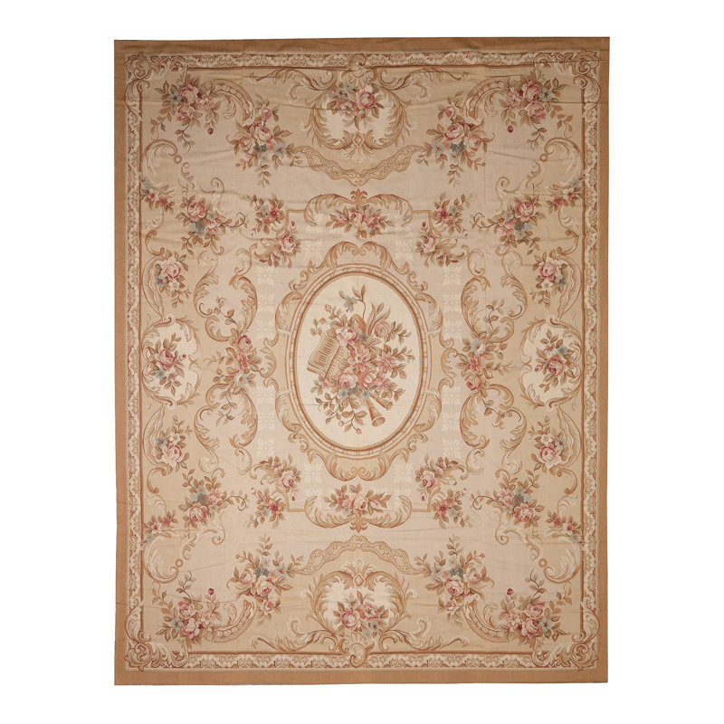Tapis Aubusson 12 pi x 15 pi PLAT tissé # PIX-731