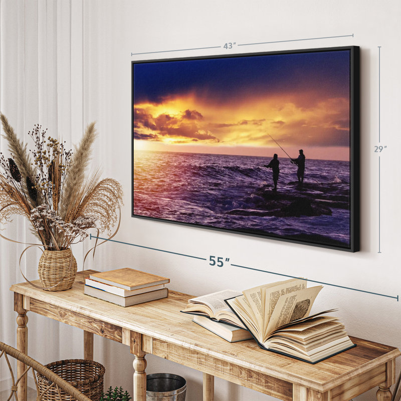 Impression sur toile Sunrise Fishing, H 29 po x l 43 po
