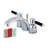 Kingston Brass Kaiser Two-Handle 3-Hole Deck Mount Mini-Widespread Bathroom Faucet with Plastic Pop-Up-25314238