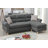 Polyfiber Reversible Sectional Sofa Set Chaise Pillows Plush Cushion Couch Nailheads-1125524973