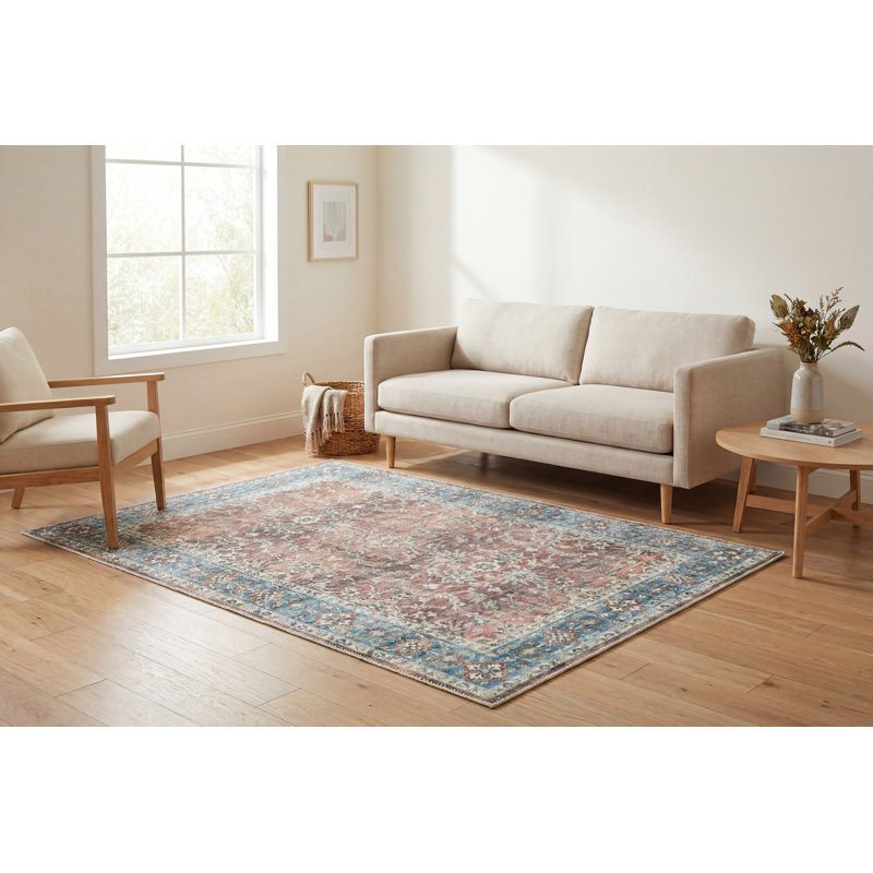 ELISE 5.3X7 6301-351 RED/BLUE/BEIGE, Rectangle 5'3" x 7'