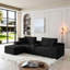 Canapé modulaire modulaire, canapé en nuage de velours côtelé à siège profond avec porte-gobelets, ports USB et boîte de rangement, canapé-lit, canapé-lit sans dossier avec repose-pieds mobile pour le salon, aucun assemblage requis-292179588