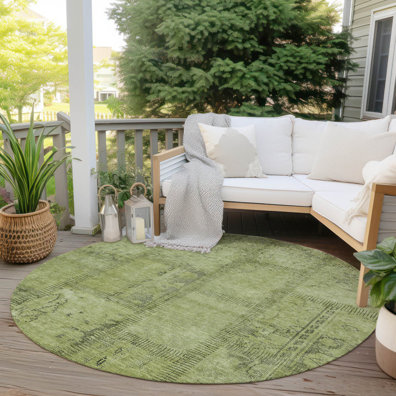 Muhiba Patchwork Indoor / Outdoor Rug, Round 8'