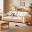 Canapé-lit causeuse en similicuir beige-129743635