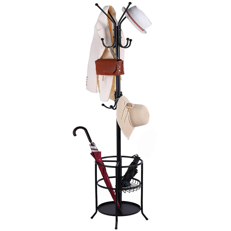 Metal Freestanding 12 - Hook Coat Rack