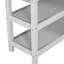 Lit mezzanine simple gris avec rangement et bureau - Fabrication en bois massif pour l'espace dans les tablettes-1873348564-1873348565