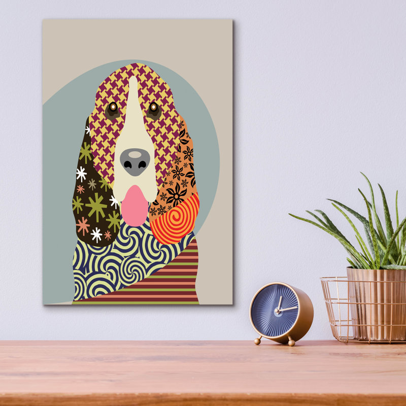 «Basset Hound Dog» par Lanre Adefioyue, H 16 po x l 12 po x P 0,13 po