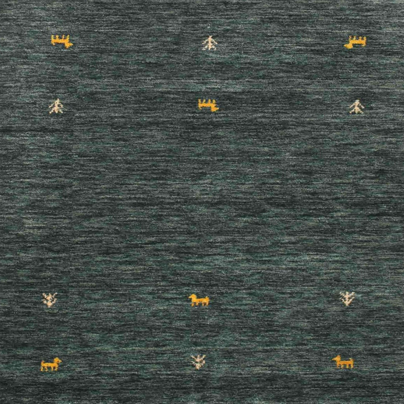 Tapis gris/vert d’olive contemporaine Stegeman, Carré 4 pi