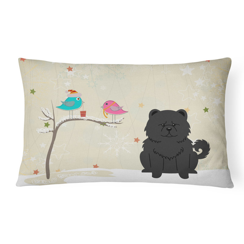Coussin lombaire d’intérieur/d’extérieur contemporain de noël & modern, Noir