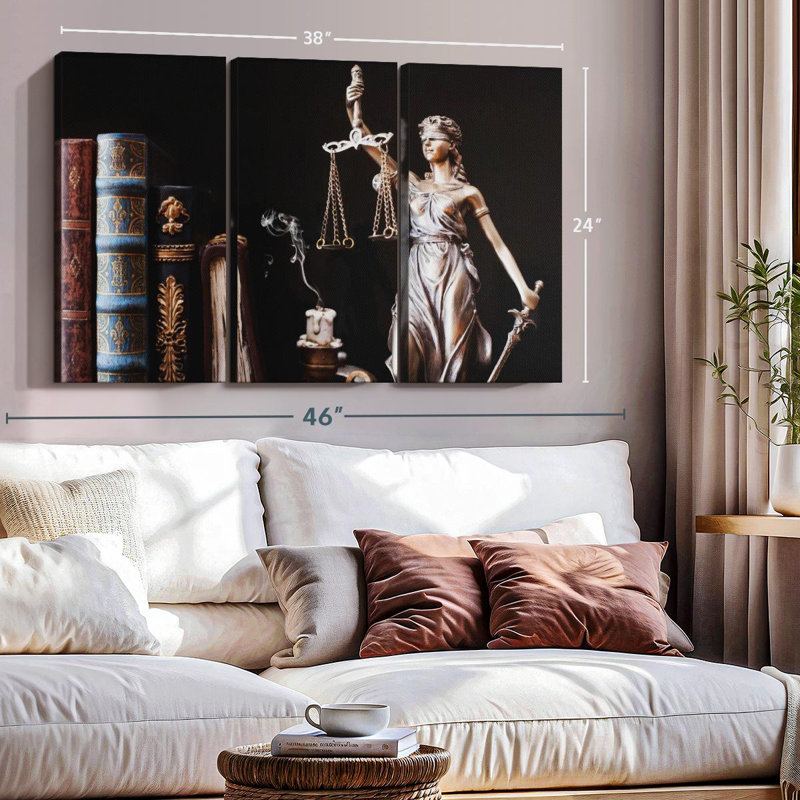 "Symbolique Lady Justice" sur toile, H 20 po x l 33 po x P 1,25 po