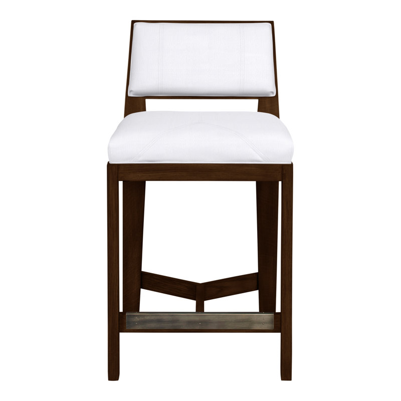 Scoville By Thom Filicia Upholstered Counter Stool with Solid Wood Frame, Navajo, Neige Navada