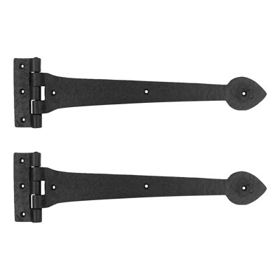 Door Heart Tip Rough Forged Iron Strap Hinge