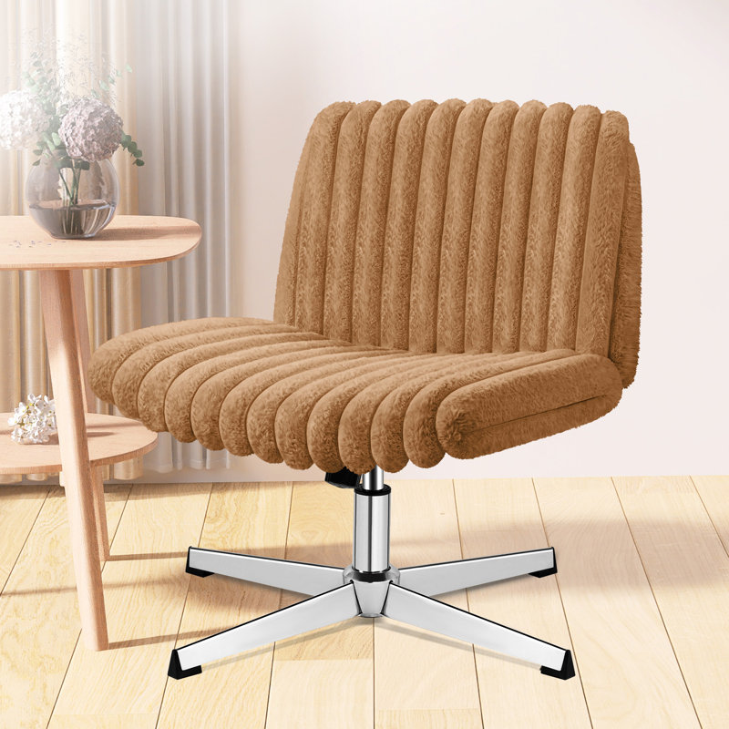 Fauteuil de bureau Huba, Argent argent, Brun-roux