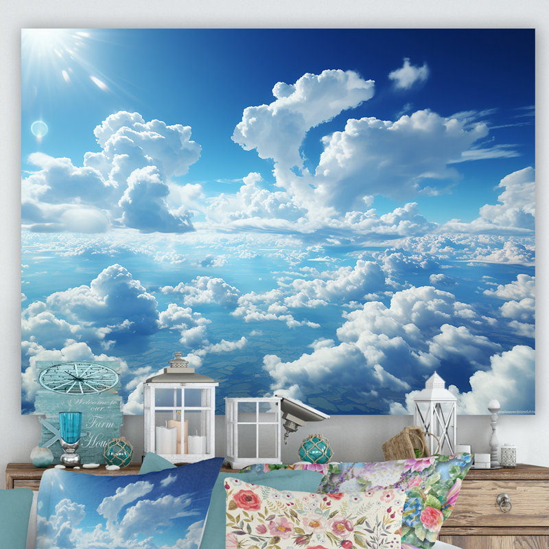 Calm Sky Embrace I - art mural ciel, H 24 po x l 32 po x P 1 po, Toile tendue