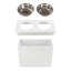 Gamelles surélevées PETMAKER en acier inoxydable (2 pièces) avec rangement - Capacité de 1,5 litre pour la nourriture ou l'eau (blanches)