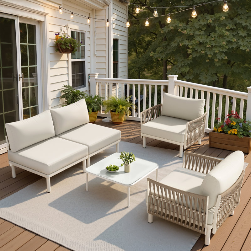 Outdoor Patio Sectional Sofa Set, Beige