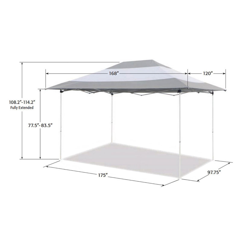 168'' W x 10'' D Steel Pop-Up Canopy