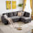 95" Upholstered L Shaped Sofa Modern Sectional-926521337