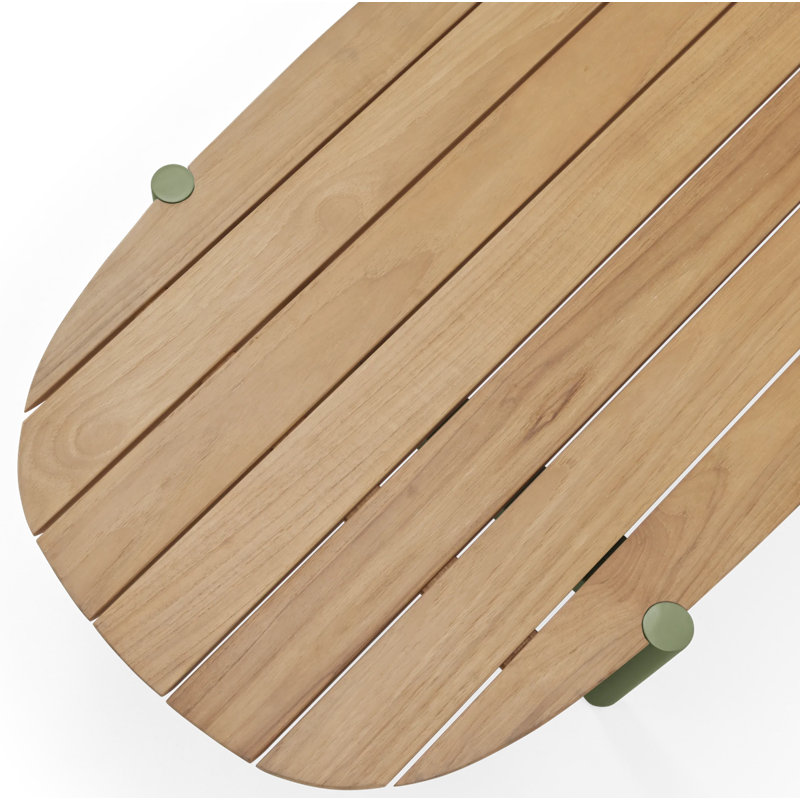 Terra Outdoor Oval Teak Coffee Table, Olive