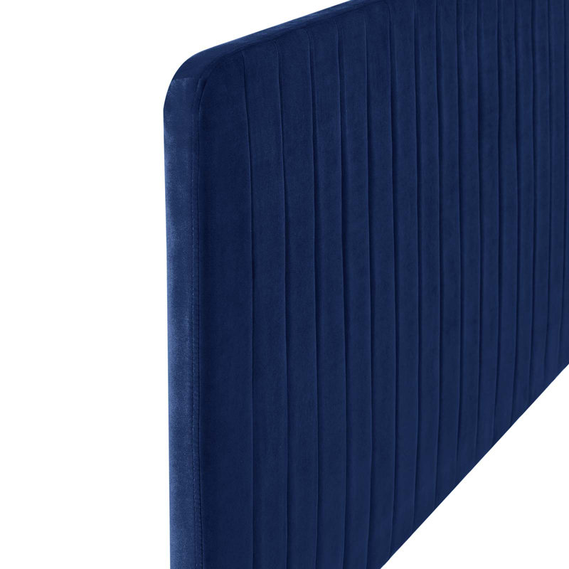 Royal Blue Tufted Upholstered California King Headboard