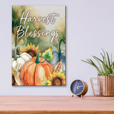 Art mural en verre épique «Harvest Blessings» par Nicole DeCamp, 12 po x 16 po