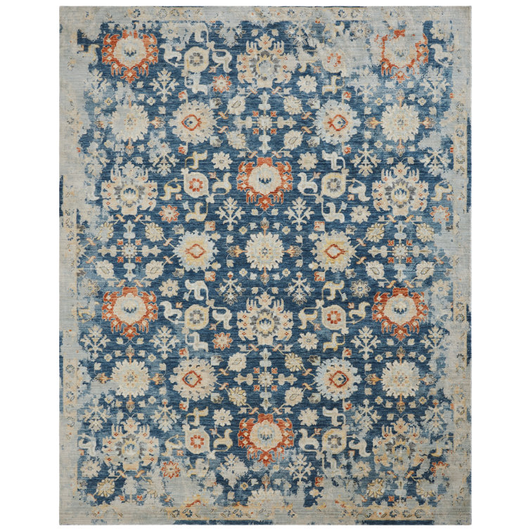 Rosemont Wool Oriental Area Rug in Blue