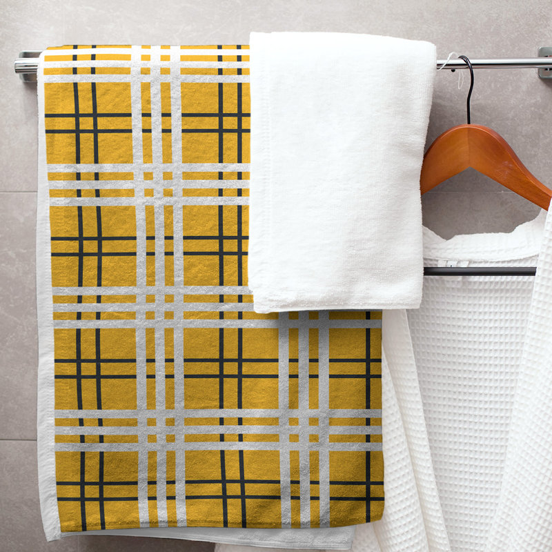 Serviette de bain de luxe Pittsburgh football, Or / noir / blanc, Mélange polyester-coton