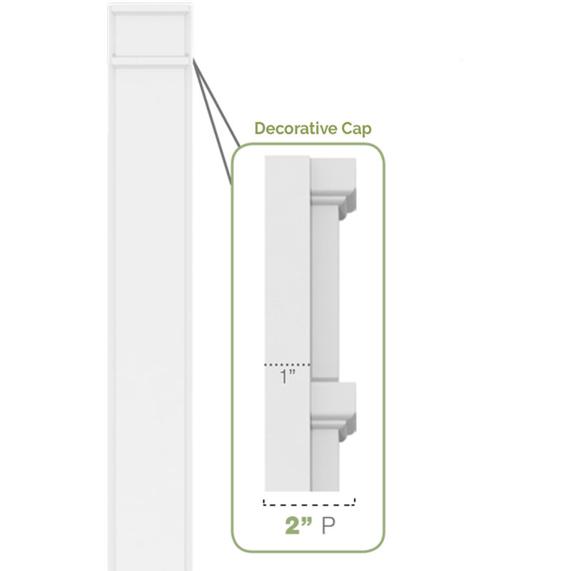 120'' H x 12'' W x 2'' D PVC Pilaster