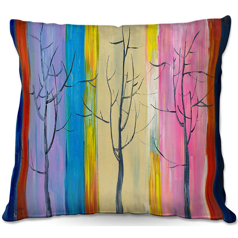  Coussin Couch Colorful Trees I, 16 po x 16 po