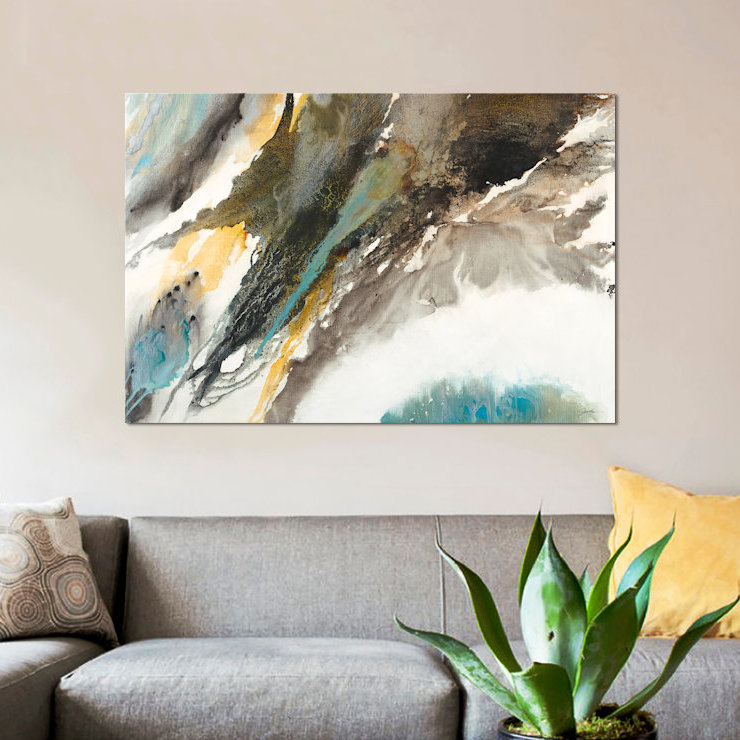« liquid mercure », impression sur toile, H 8 po x l 12 po x P 0,75 po, Pas de tapis, Toile tendue