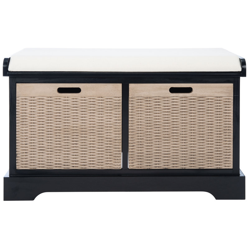 Haugen Upholstered Storage Bench, Black