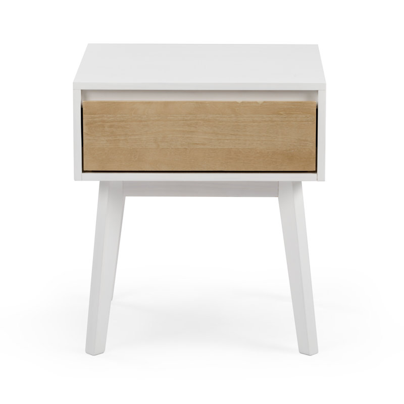  Brubaker Solid Wood Nightstand, White/Blonde