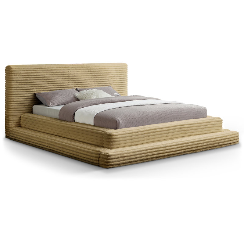 Cozzens Corduroy Fabric Bed, King, Camel Corduroy Fabric