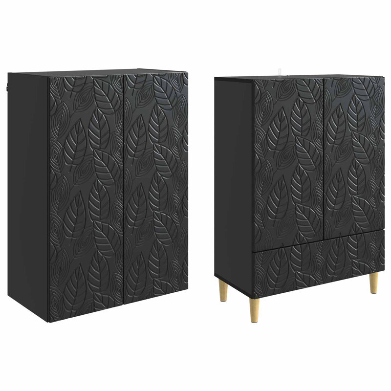 4 -Door 3 Storage Cabinet, Black