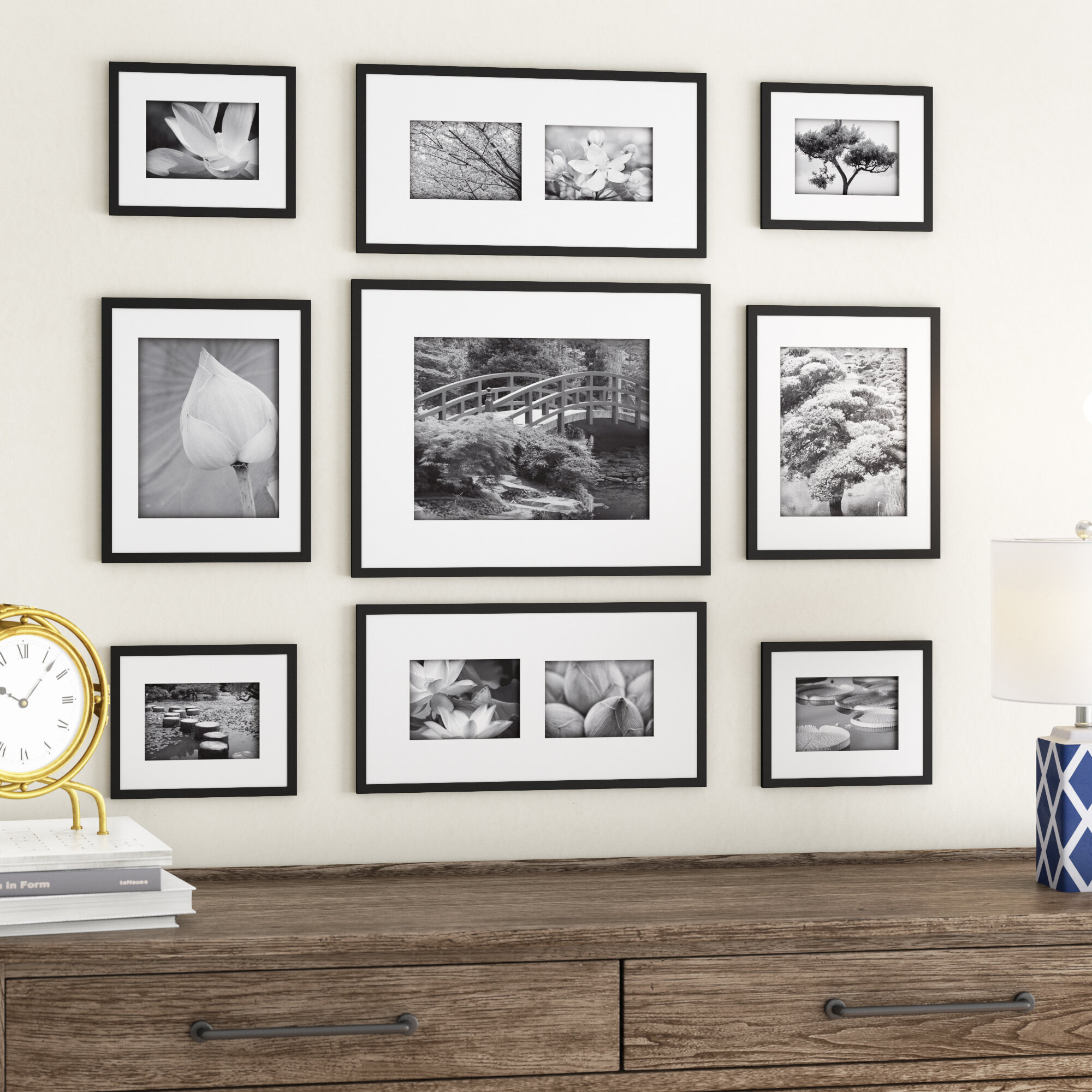 Latitude Run® Aiyonna Wood Picture Frame - Set of 9 & Reviews | Wayfair