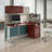 Modern Straight Workstation with Storage & Accessory Kit, Engineered Wood, Hansen Cherry