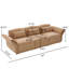 Canapé Cloud vintage à assise profonde avec velours doux et coussins lombaires