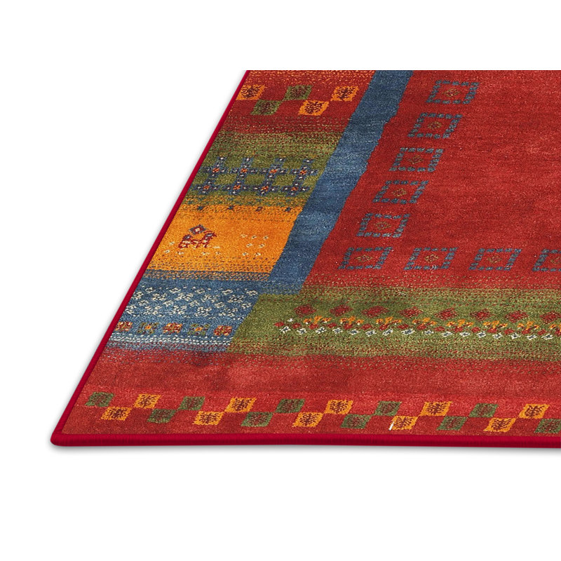 Tapis marron / vert Kymber, Rectangle 5 pi x 7 pi
