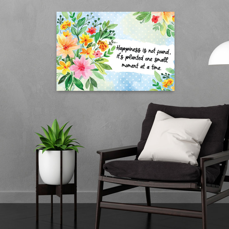 Happiness Is Flowers, art contemporain abstrait, H 16 po x l 24 po
