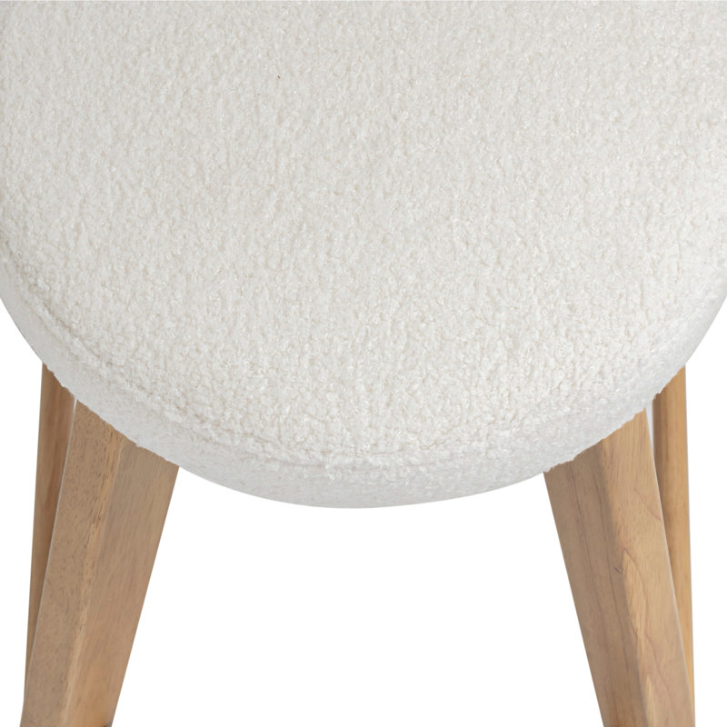 Amalia Swivel 26" Counter Stool, Natural/White Boucle, 4