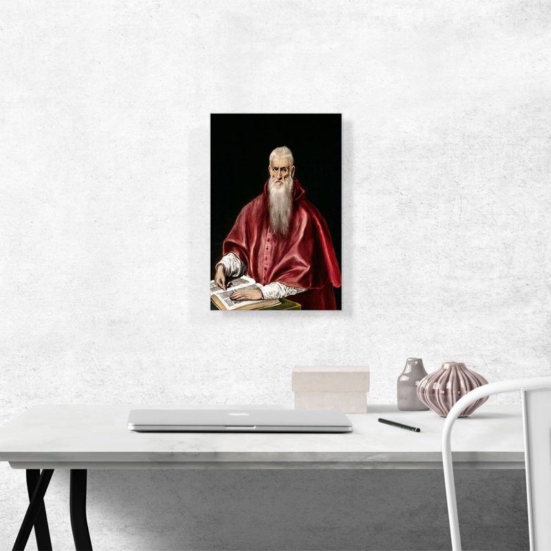 «Saint Jerome As Scholar» par El Greco, reproduction d'art sur toile tendue, H 18 po x l 12 po x P 0,75 po
