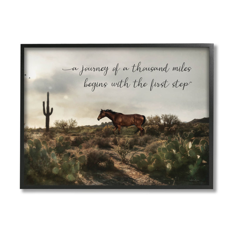 " Journey Begins With First Step Scenery " by Lori Deiter, Black Framed, 11" H x 14" W x 1.5" D